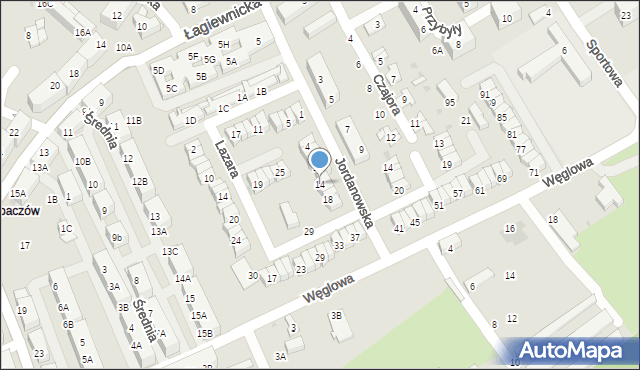 Świętochłowice, Jordanowska, 14, mapa Świętochłowice