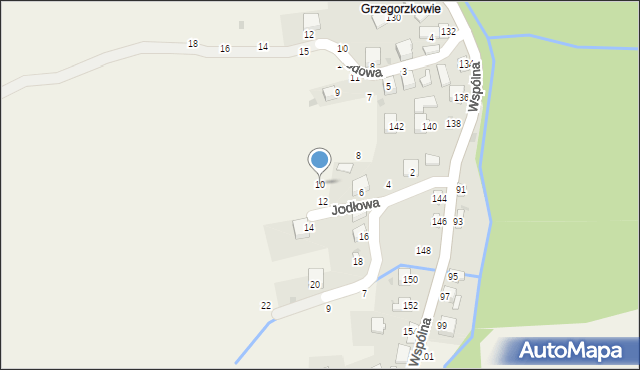 Świnna, Jodłowa, 10, mapa Świnna