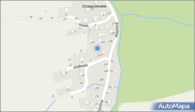 Świnna, Jodłowa, 2, mapa Świnna