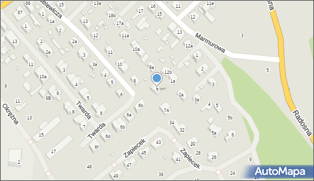 Szczecin, Joselewicza Berka, płk., 7, mapa Szczecina