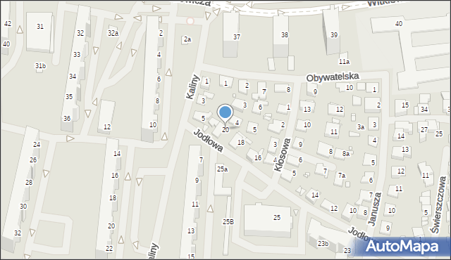 Szczecin, Jodłowa, 20, mapa Szczecina