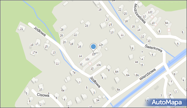 Szczyrk, Jodłowa, 12f, mapa Szczyrk