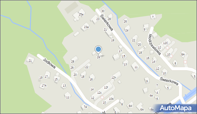 Szczyrk, Jodłowa, 24, mapa Szczyrk