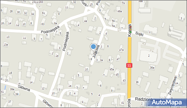 Tarnowskie Góry, Jodłowa, 6, mapa Tarnowskie Góry
