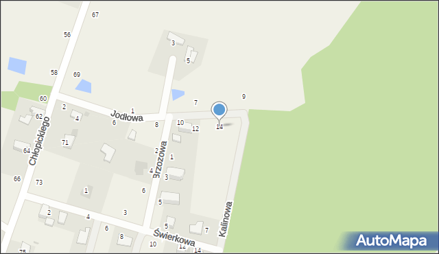 Tenczynek, Jodłowa, 14, mapa Tenczynek