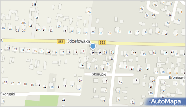 Tomaszów Lubelski, Józefowska, 37, mapa Tomaszów Lubelski