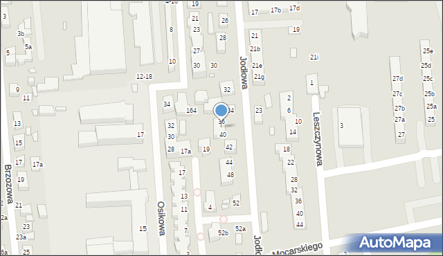 Toruń, Jodłowa, 38, mapa Torunia