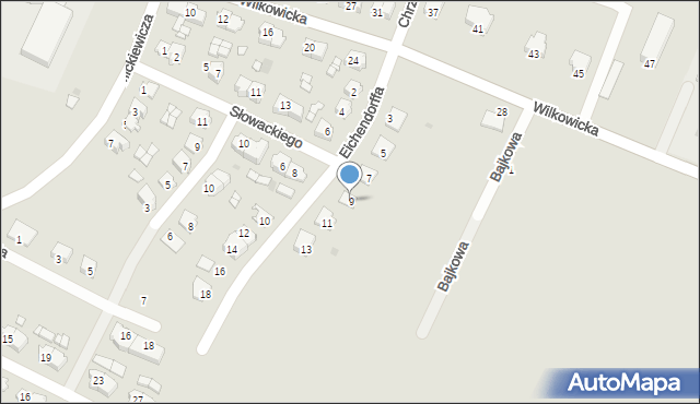 Toszek, Józefa von Eichendorffa, 9, mapa Toszek