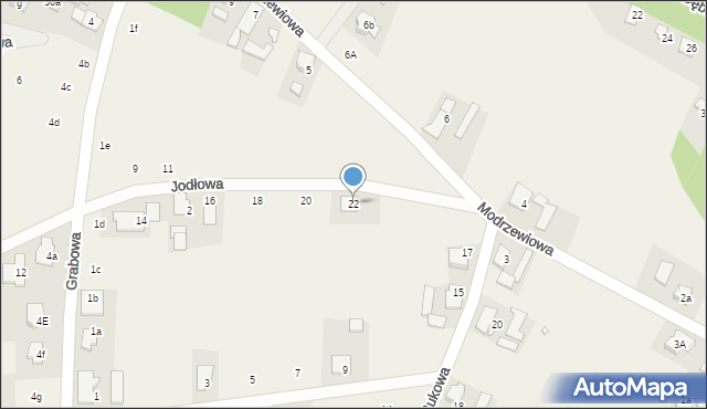 Turawa, Jodłowa, 22, mapa Turawa