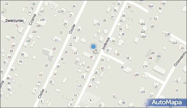 Tychy, Jodłowa, 27, mapa Tychów