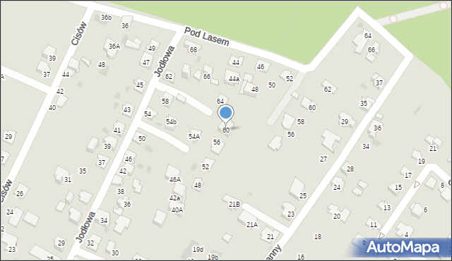 Tychy, Jodłowa, 60, mapa Tychów