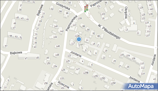 Tychy, Jordana Henryka, 1, mapa Tychów