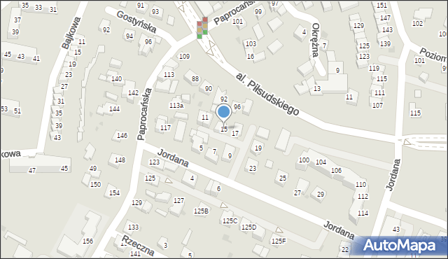 Tychy, Jordana Henryka, 15, mapa Tychów