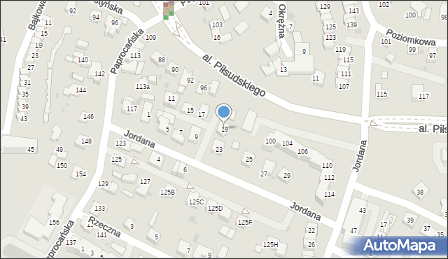 Tychy, Jordana Henryka, 21, mapa Tychów