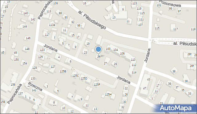 Tychy, Jordana Henryka, 25, mapa Tychów