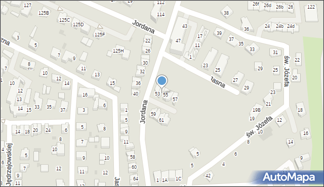 Tychy, Jordana Henryka, 53a, mapa Tychów