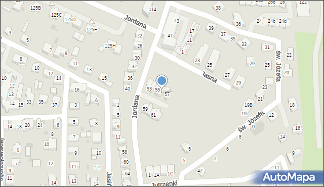 Tychy, Jordana Henryka, 55a, mapa Tychów