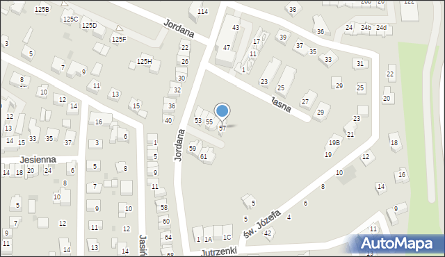 Tychy, Jordana Henryka, 57, mapa Tychów