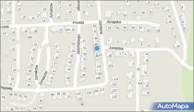 Tychy, Jordana Henryka, 94, mapa Tychów