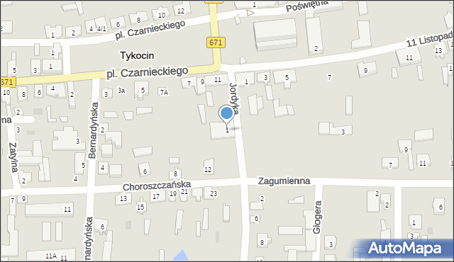 Tykocin, Jordyka, 1, mapa Tykocin