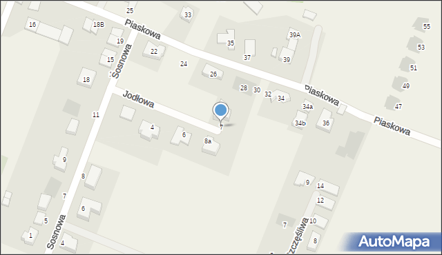 Tyniec Mały, Jodłowa, 7, mapa Tyniec Mały