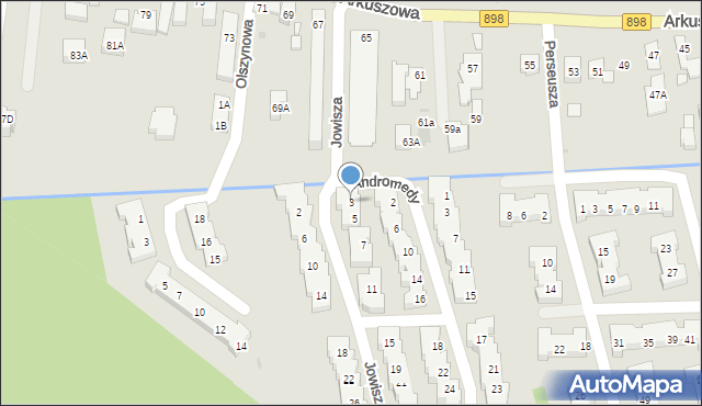 Warszawa, Jowisza, 3, mapa Warszawy