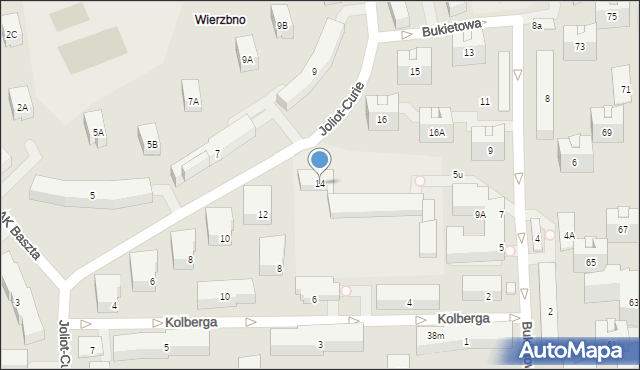Warszawa, Joliot-Curie Fryderyka, 14, mapa Warszawy