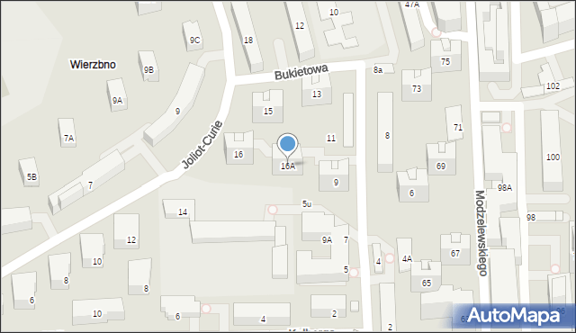 Warszawa, Joliot-Curie Fryderyka, 16A, mapa Warszawy