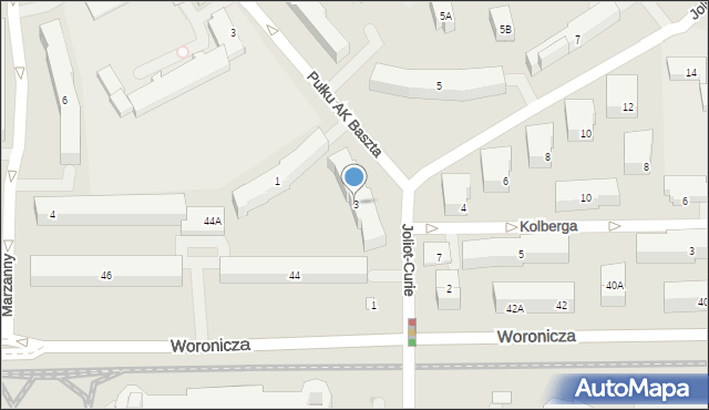 Warszawa, Joliot-Curie Fryderyka, 3, mapa Warszawy
