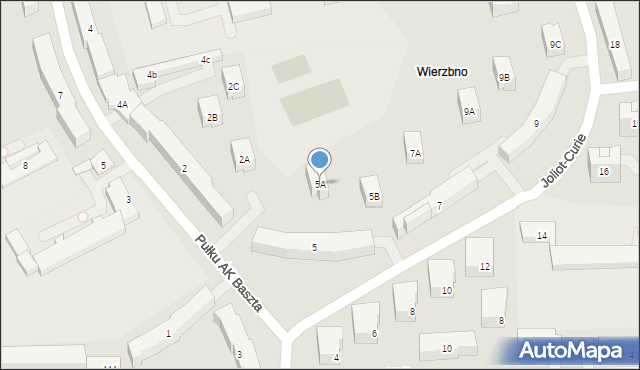 Warszawa, Joliot-Curie Fryderyka, 5A, mapa Warszawy
