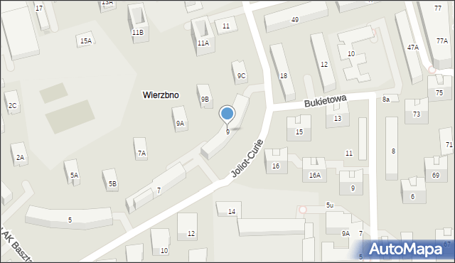Warszawa, Joliot-Curie Fryderyka, 9, mapa Warszawy
