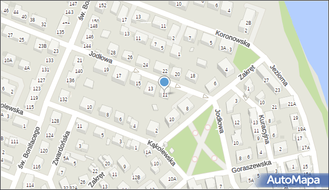 Warszawa, Jodłowa, 11, mapa Warszawy