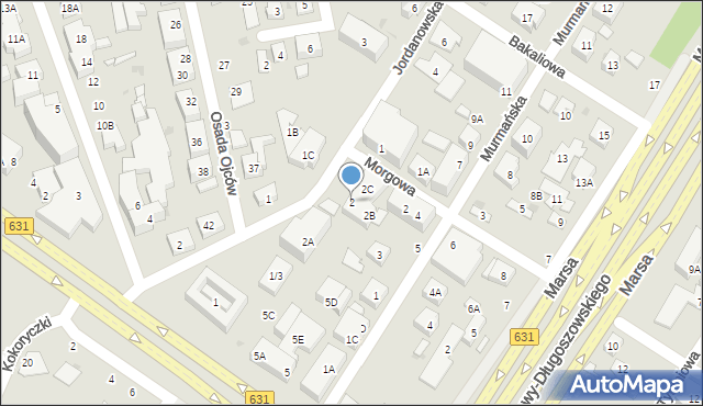 Warszawa, Jordanowska, 2, mapa Warszawy