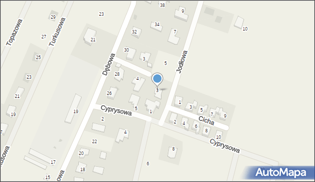 Węglew, Jodłowa, 3, mapa Węglew