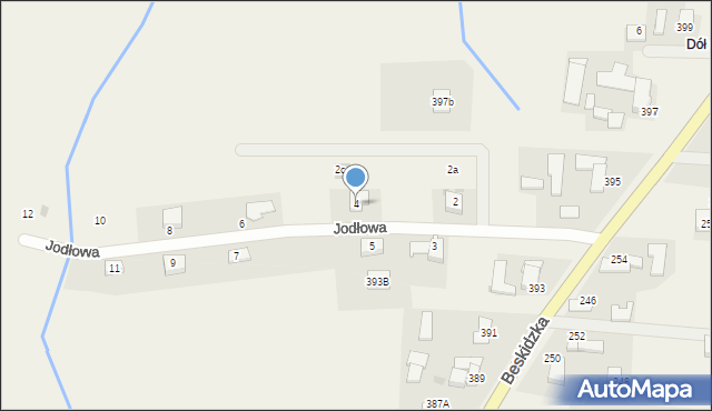 Wieprz, Jodłowa, 4, mapa Wieprz