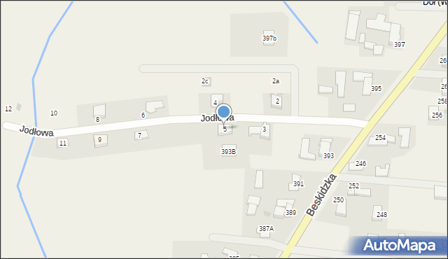 Wieprz, Jodłowa, 5, mapa Wieprz