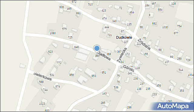 Wieprz, Jodłowa, 383, mapa Wieprz