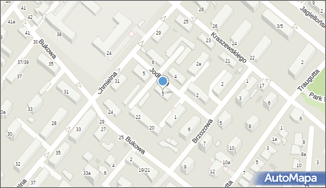 Włocławek, Jodłowa, 3, mapa Włocławka