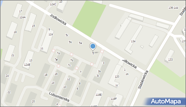 Wrocław, Jodłowicka, 5, mapa Wrocławia