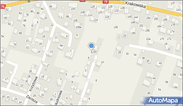 Zabierzów, Jodłowa, 7, mapa Zabierzów