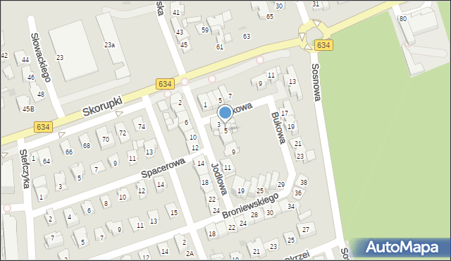Ząbki, Jodłowa, 5, mapa Ząbki