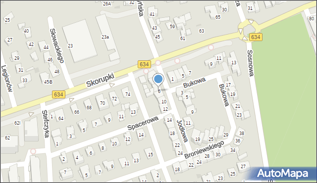 Ząbki, Jodłowa, 6, mapa Ząbki