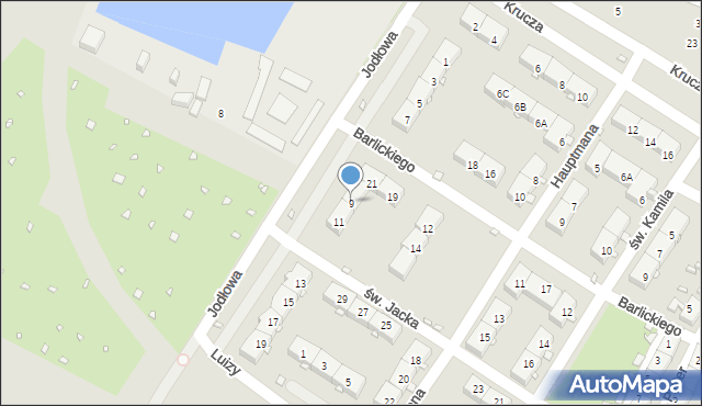 Zabrze, Jodłowa, 9, mapa Zabrza