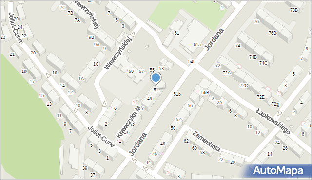 Zabrze, Jordana Henryka, dr., 51, mapa Zabrza