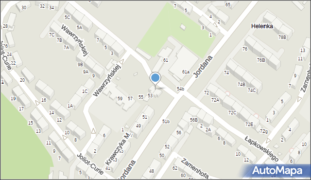 Zabrze, Jordana Henryka, dr., 53a, mapa Zabrza