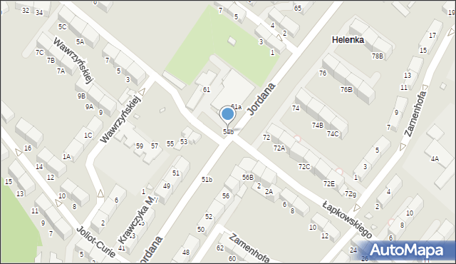 Zabrze, Jordana Henryka, dr., 54b, mapa Zabrza