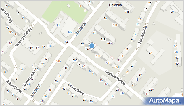 Zabrze, Jordana Henryka, dr., 72B, mapa Zabrza