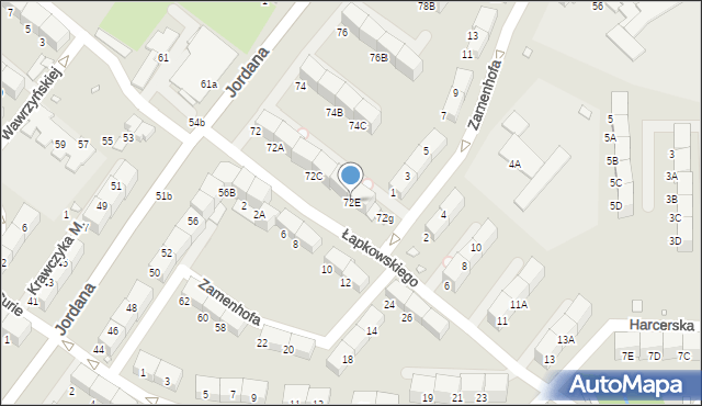 Zabrze, Jordana Henryka, dr., 72E, mapa Zabrza