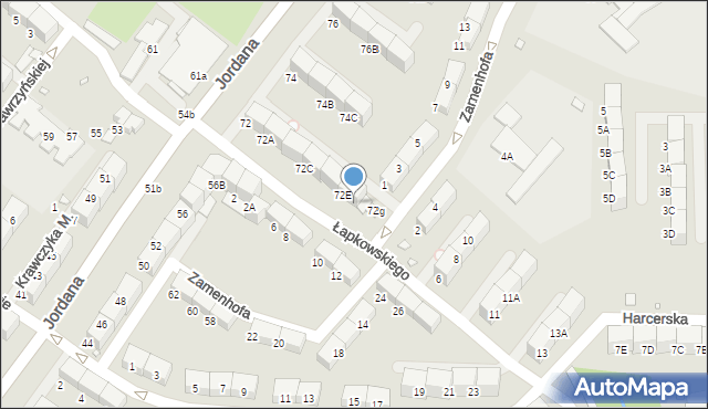 Zabrze, Jordana Henryka, dr., 72F, mapa Zabrza