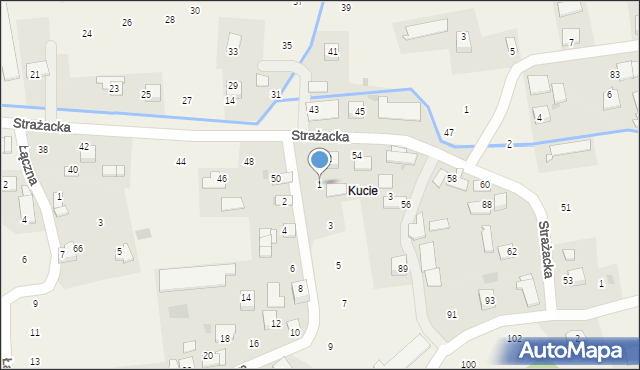 Zagacie, Jodłowa, 1, mapa Zagacie